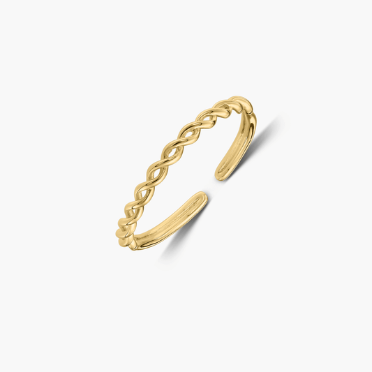 Anello in argento intrecciato Golden Braid - Indira