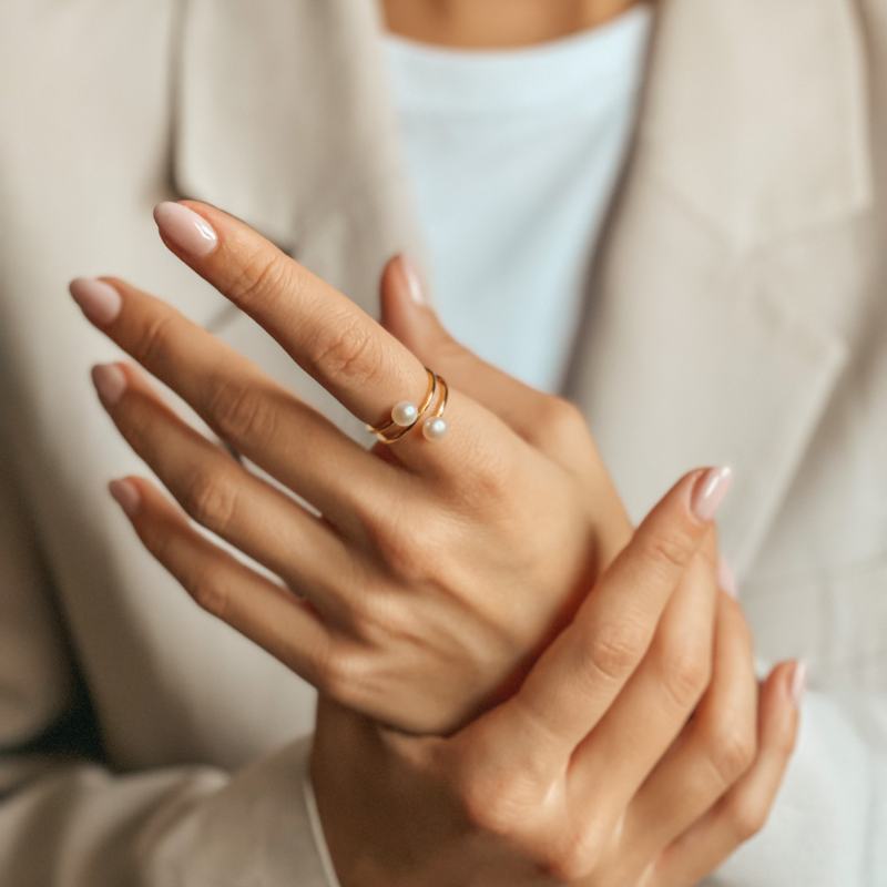 Anello in argento Golden Genesis - Perle naturali - Indira