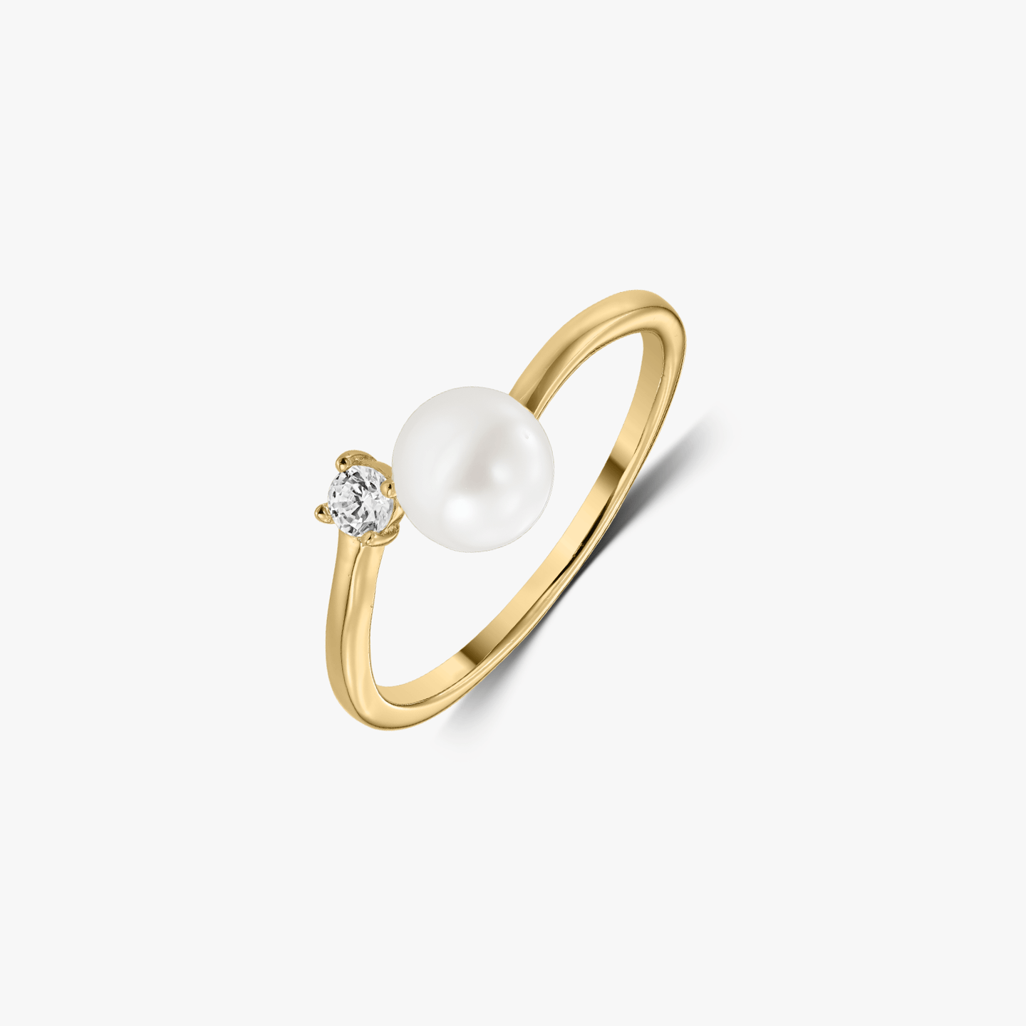 Anello in argento Golden Mary - Perle Naturali - Indira