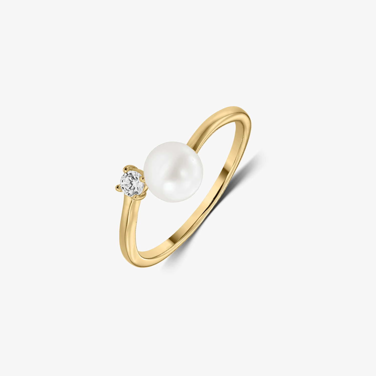 Anello in argento Golden Mary - Perle Naturali - Indira