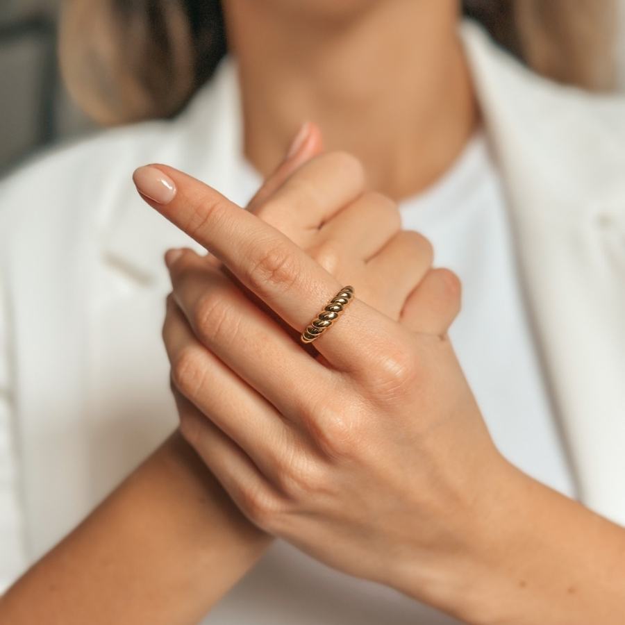 Anello in argento Golden Petit Brioche - Indira