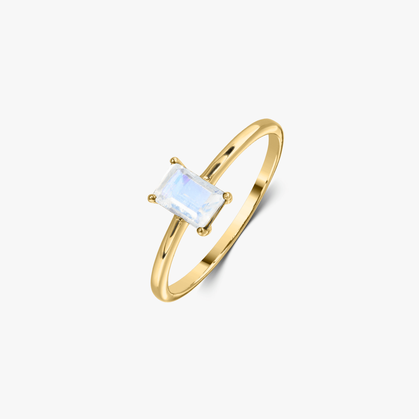 Anello in argento Golden Tessa - Pietra di Luna - Indira