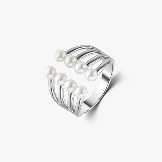 Anello in argento Leah - Perle Naturali - Indira