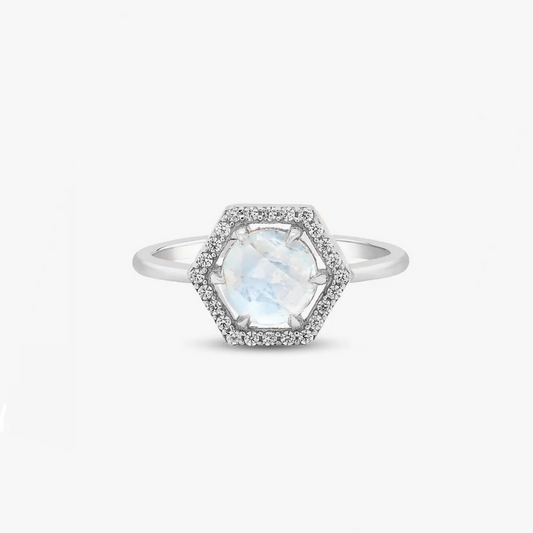 Anello in argento Lucy - Pietra di luna - Indira