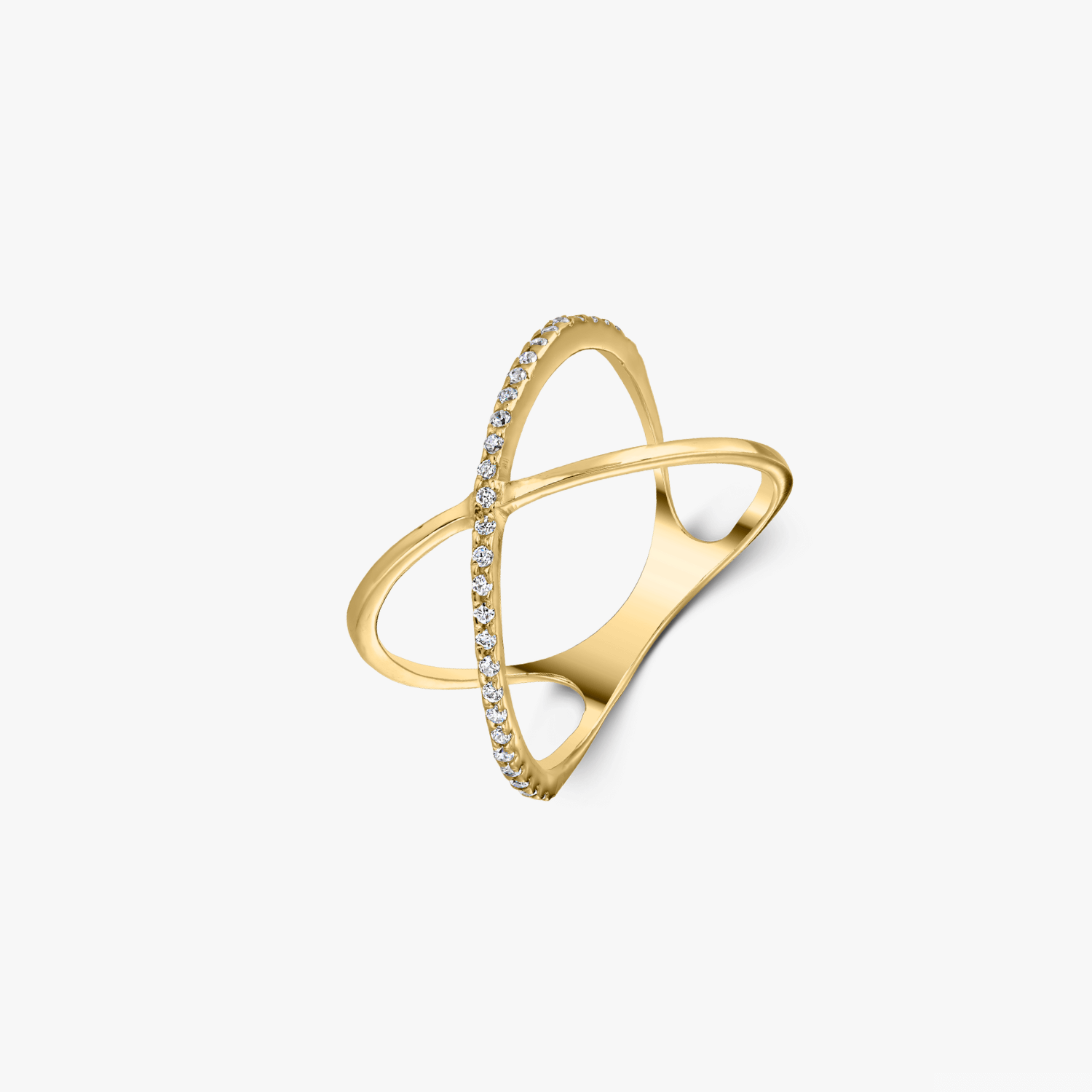 Anello in oro Criss Cross - Zirconia - Indira