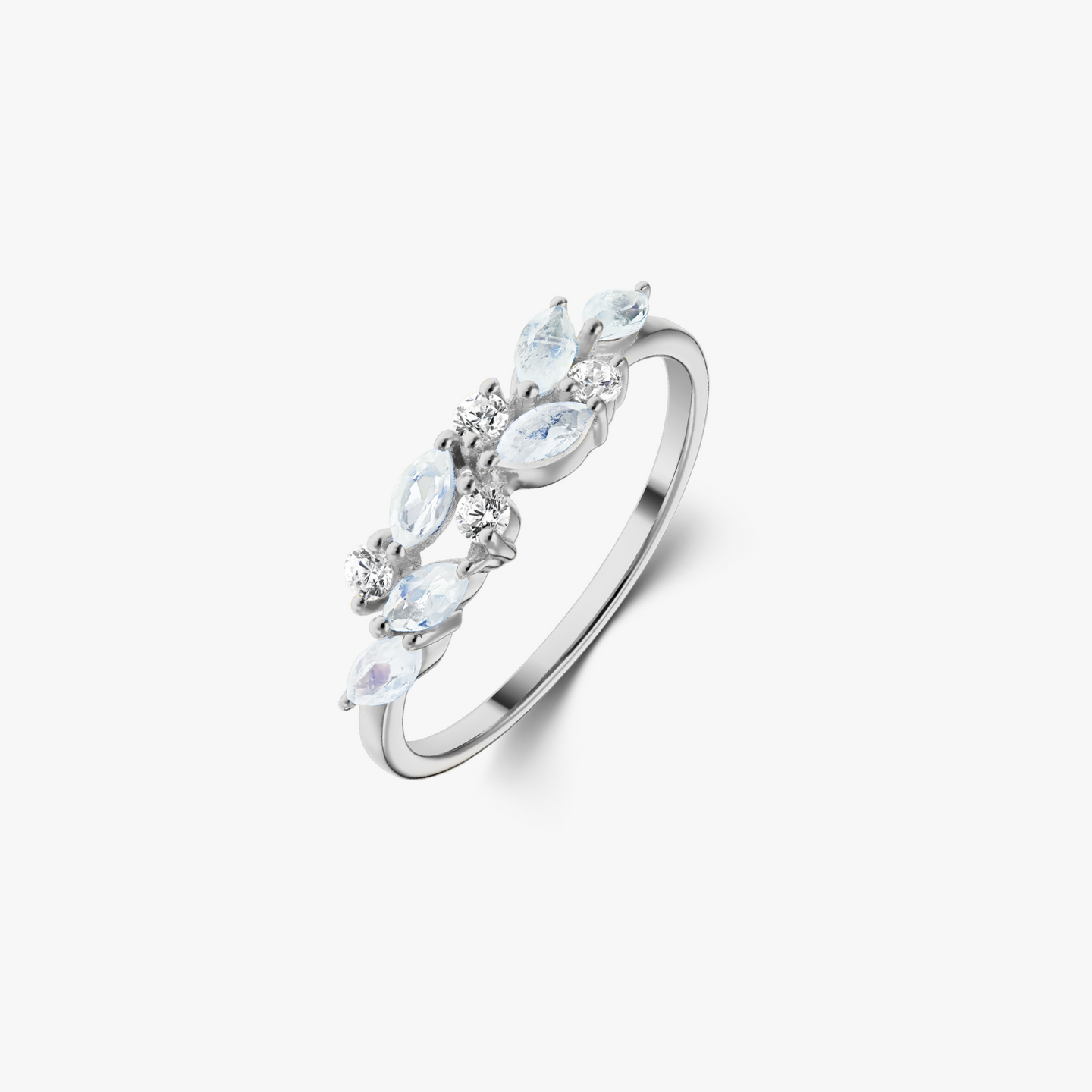 Anello in oro White Verdure - Pietra di Luna - Indira