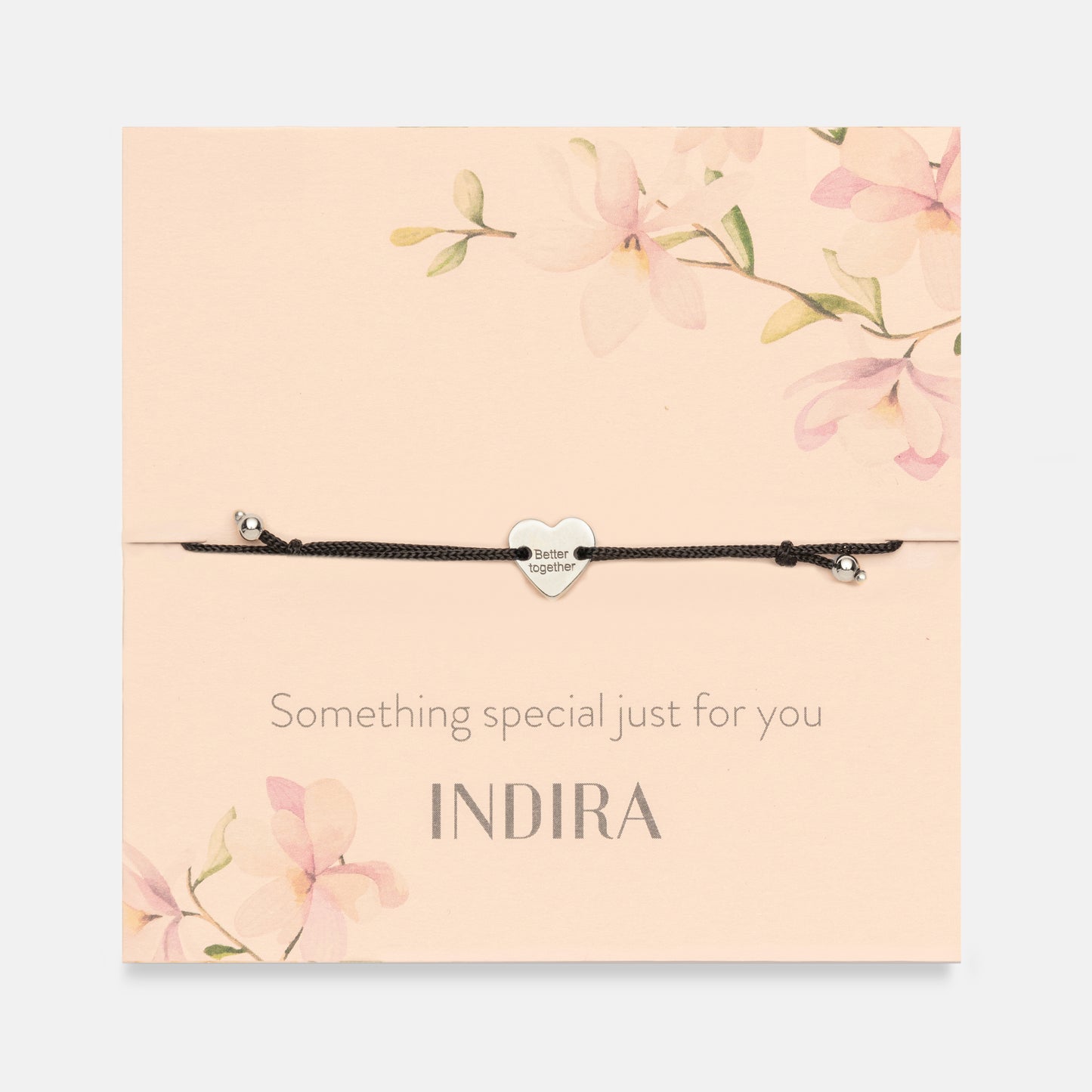 Braccialetto con cordino in argento Better Together - Indira