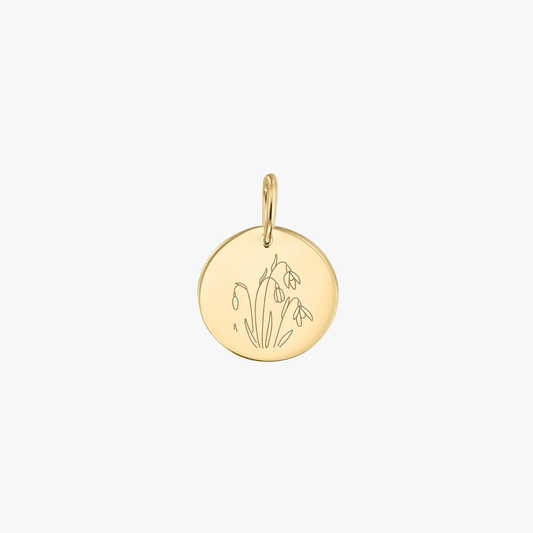 Pendente in oro Birth Flower - Bucaneve di gennaio - Indira