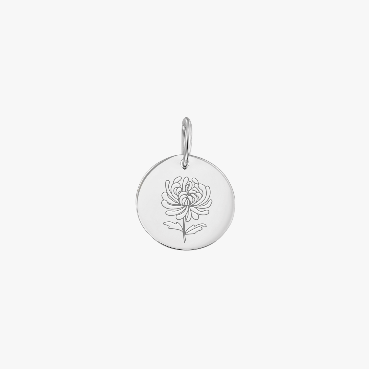 Ciondolo in oro bianco Birth Flower - November Chrysanthemum - Indira