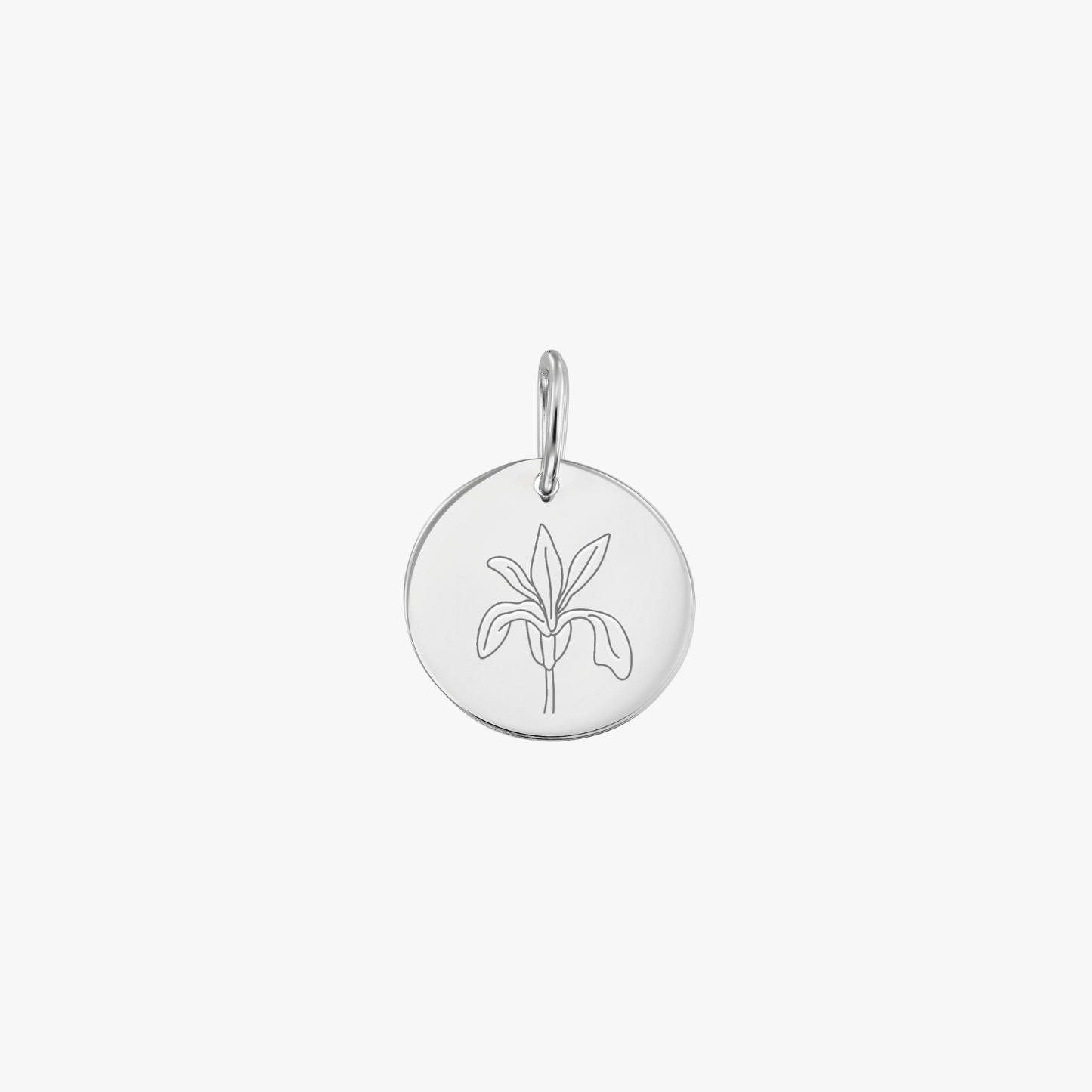 Pendente in oro bianco Birth Flower - February Iris - Indira