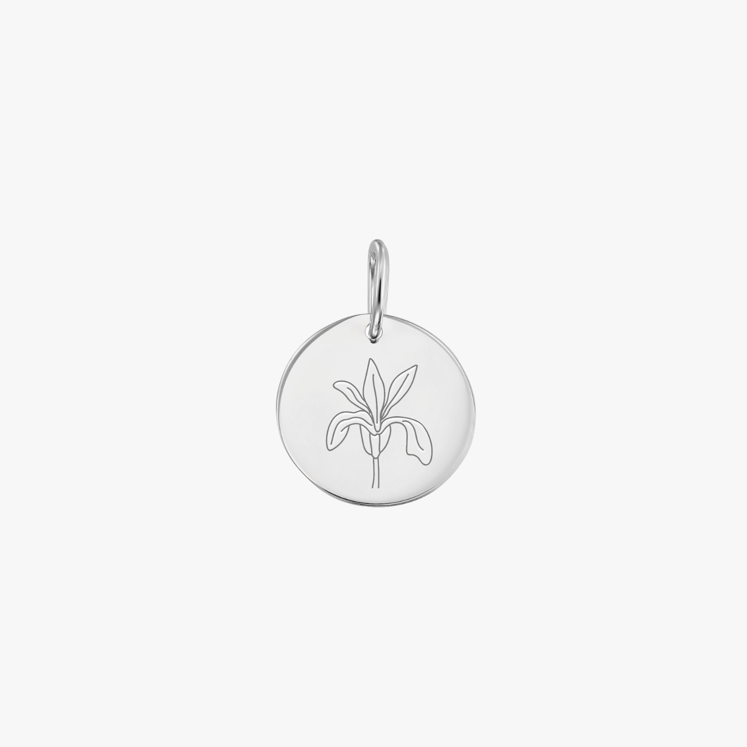 Pendente in oro bianco Birth Flower - February Iris - Indira