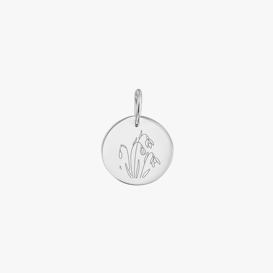 Collana con ciondolo in oro bianco Birth Flower - Gennaio Bucaneve - Indira