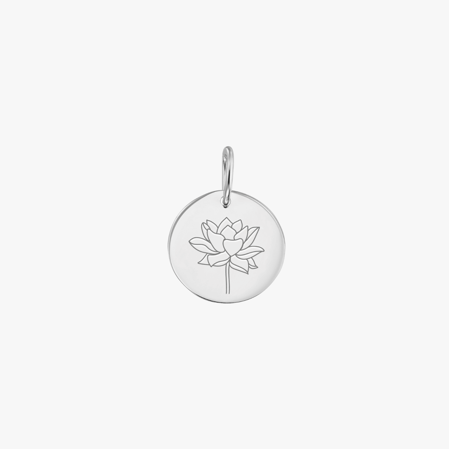 Ciondolo in oro bianco Birth Flower - July Lotus - Indira