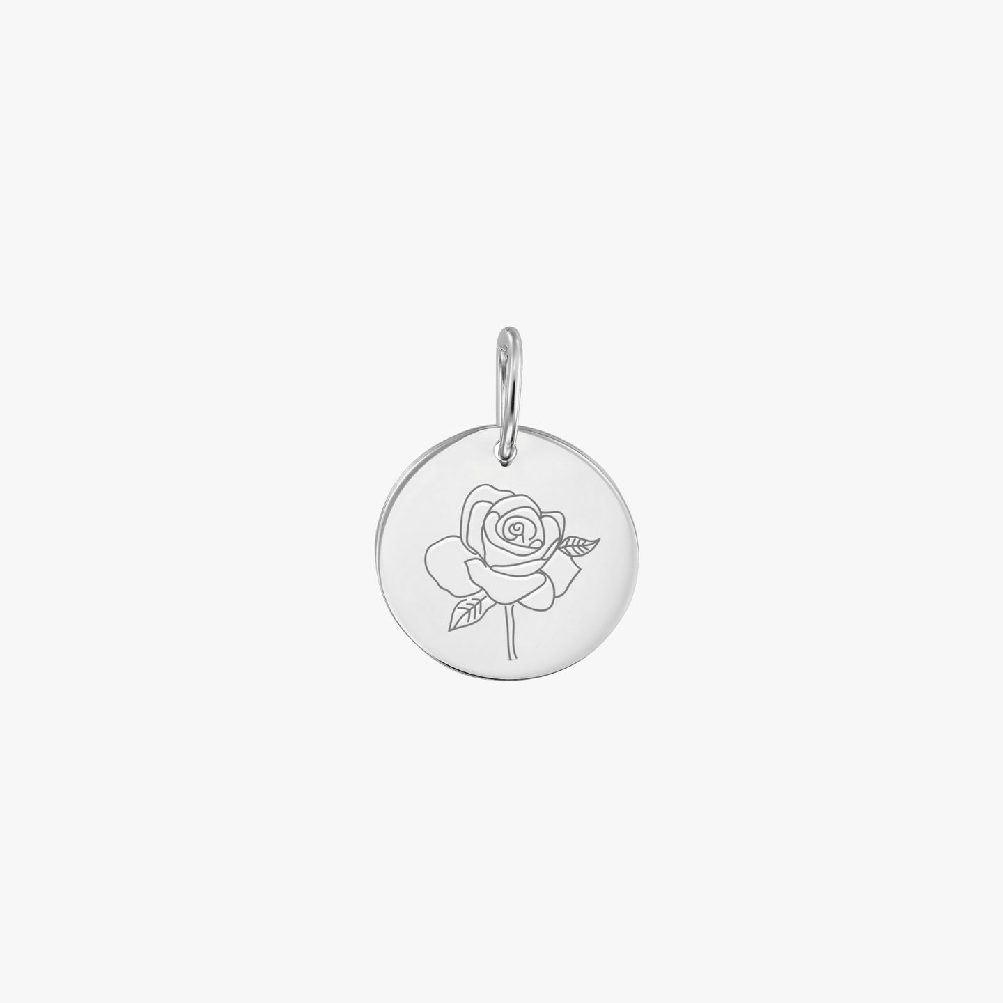 Ciondolo in oro bianco Birth Flower - Rosa di Giugno - Indira