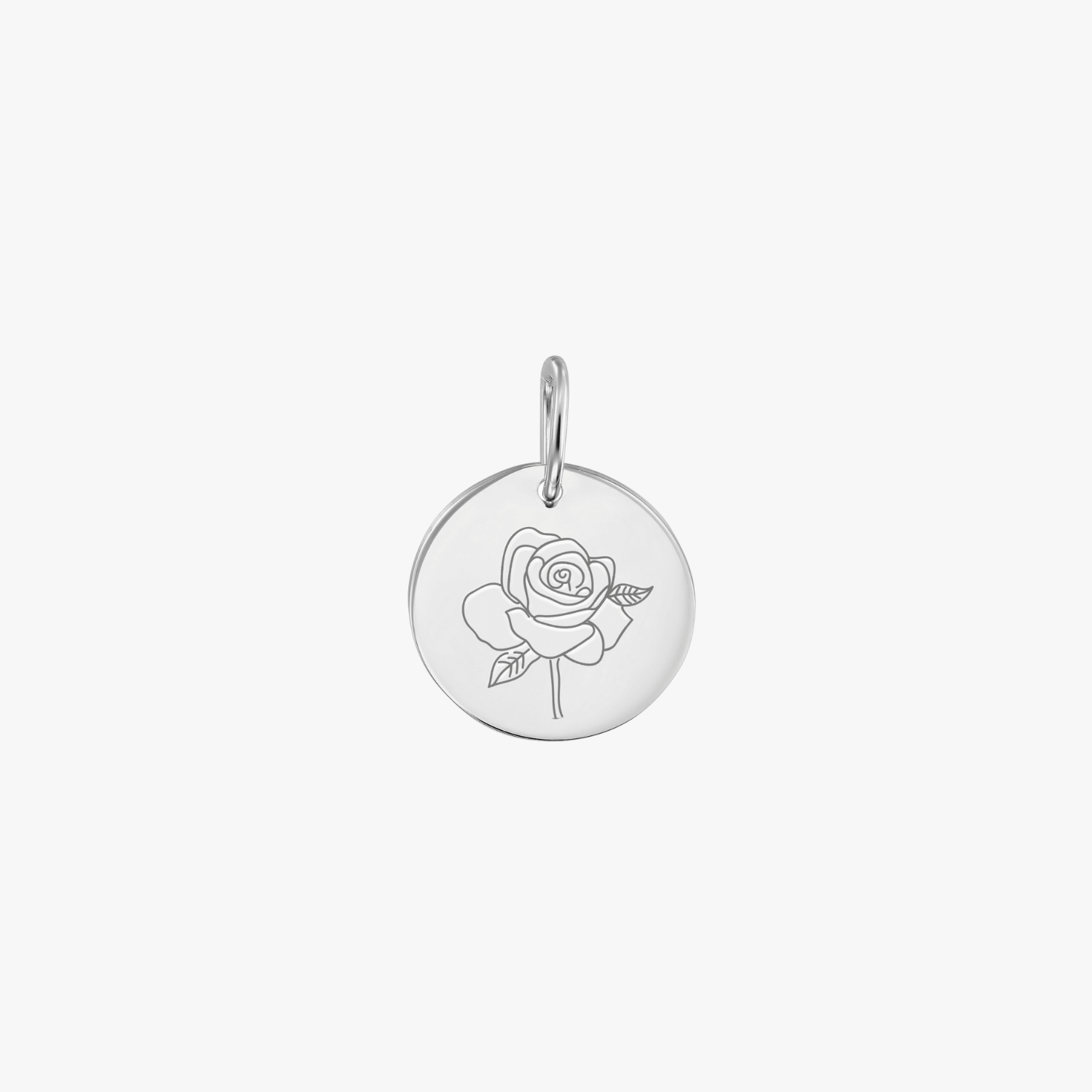 Ciondolo in oro bianco Birth Flower - Rosa di Giugno - Indira
