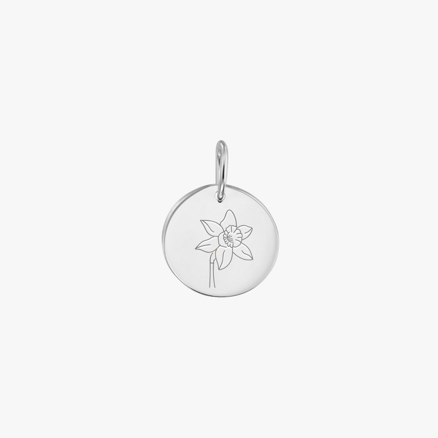 Ciondolo in oro bianco Birth Flower - Narciso di marzo - Indira