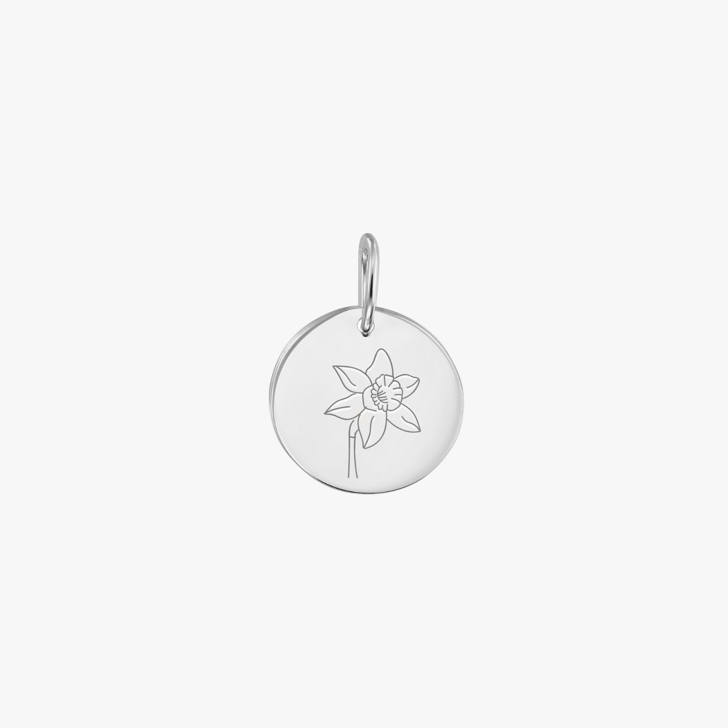 Ciondolo in oro bianco Birth Flower - Narciso di marzo - Indira