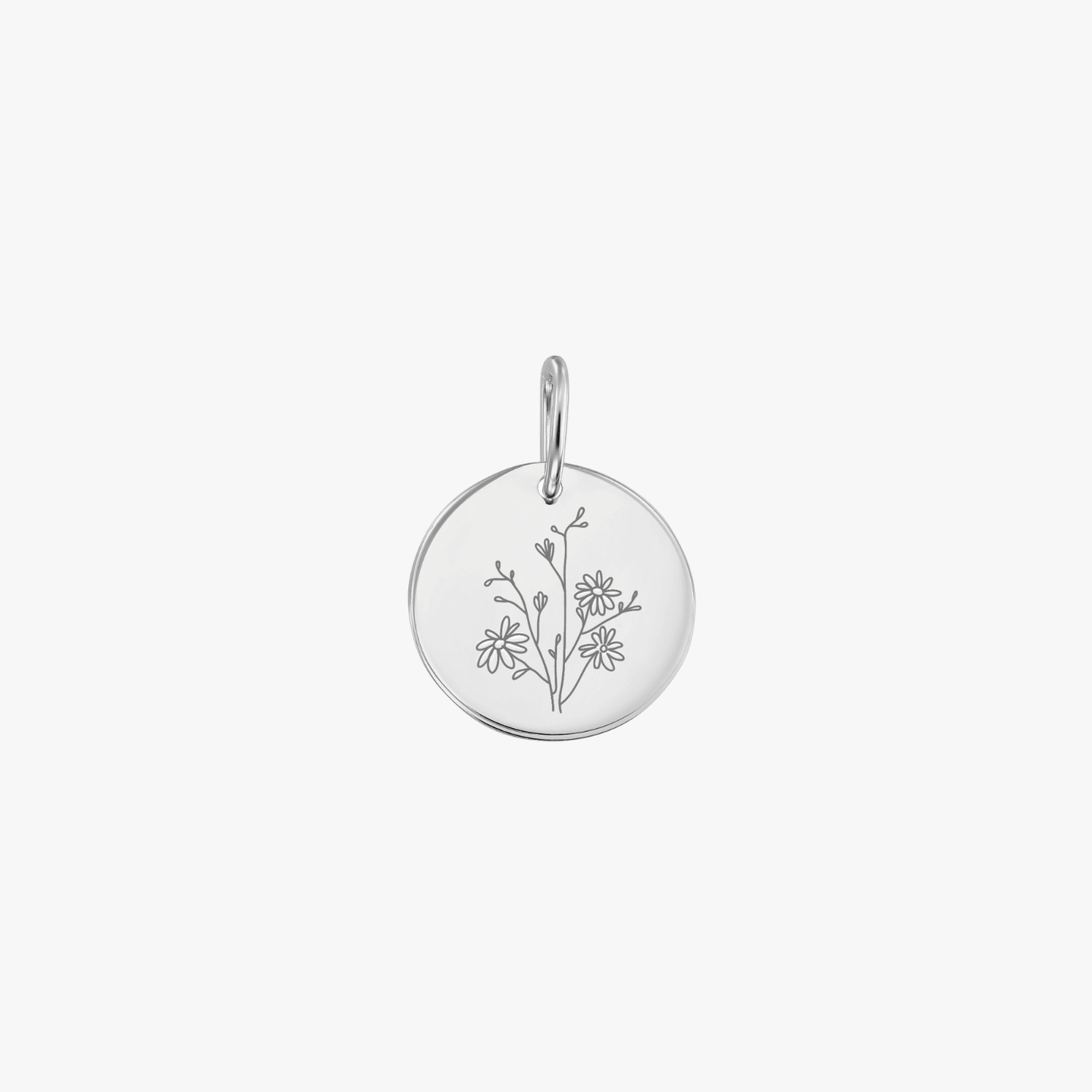 Ciondolo in oro bianco Birth Flower - Settembre Aster - Indira