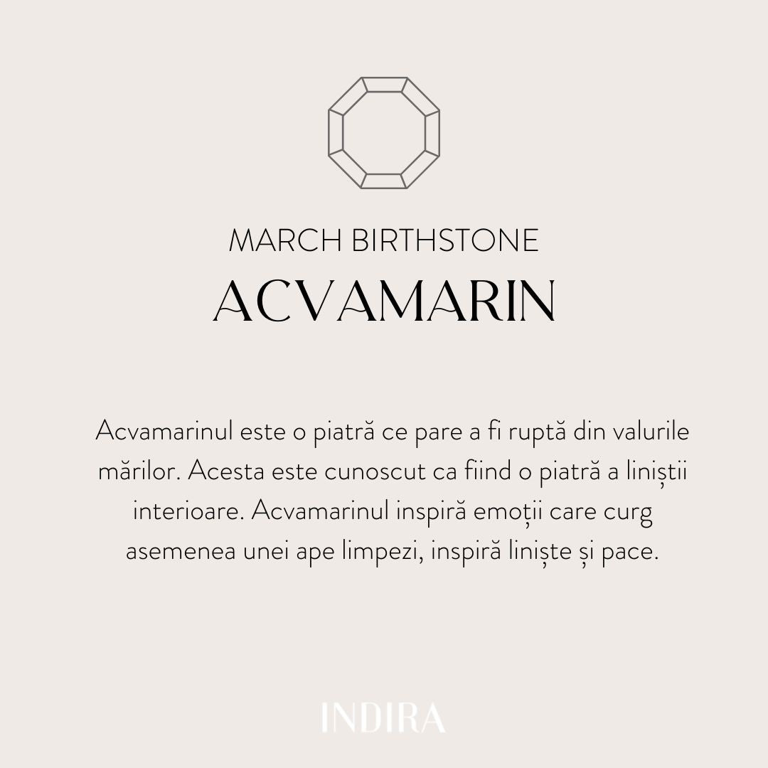 Bracciale in filo d'argento Birthstone Golden March - Acquamarina - Indira