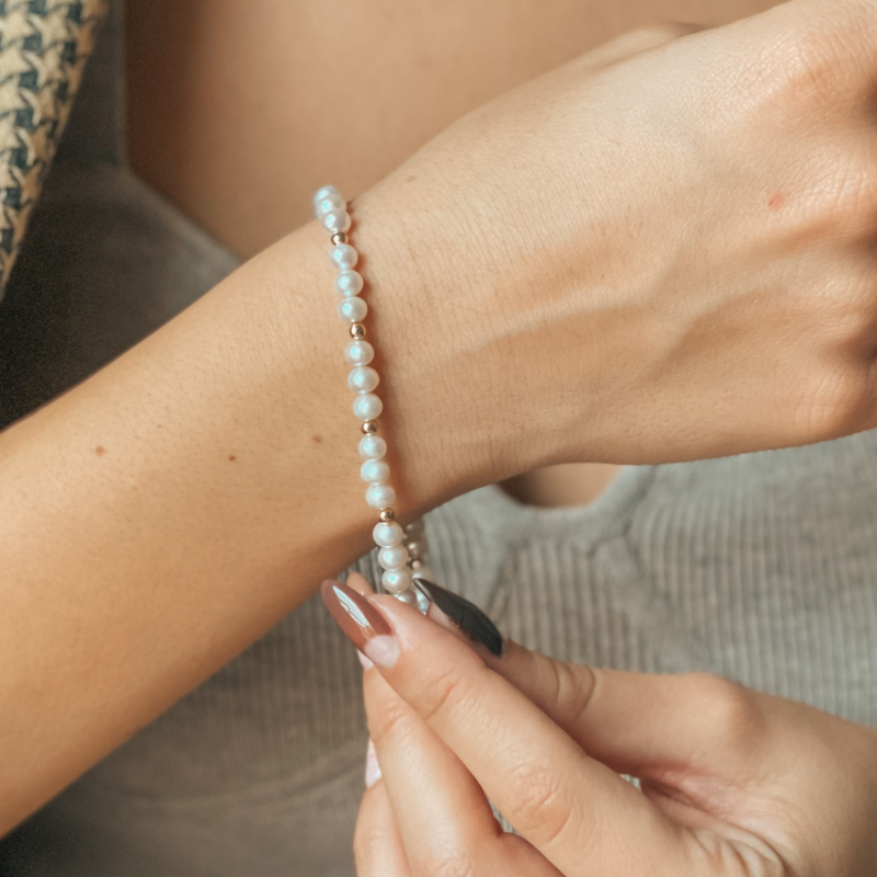 Bracciale in oro Golden Sonet - Perle Naturali - Indira