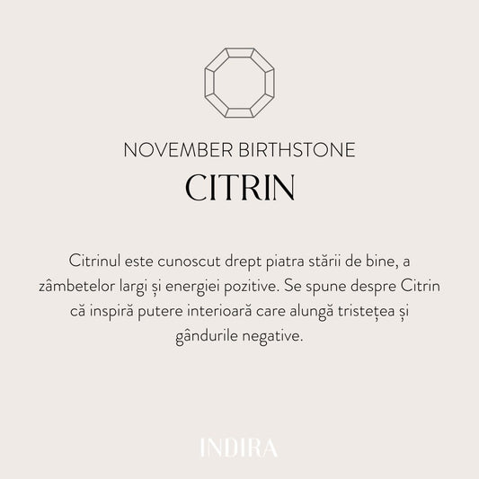 Braccialetto in argento Birthstone Novembre - Citrino - Indira