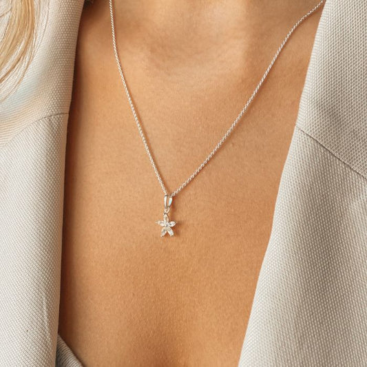 Collana in argento Blossom - Topazio Bianco - Indira