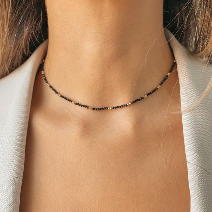 Collana in argento Golden SummerScape – Black Spinel - Indira