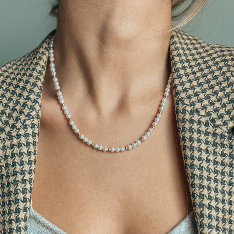 Collana d'oro Golden Sonet - Perle Naturali - Indira