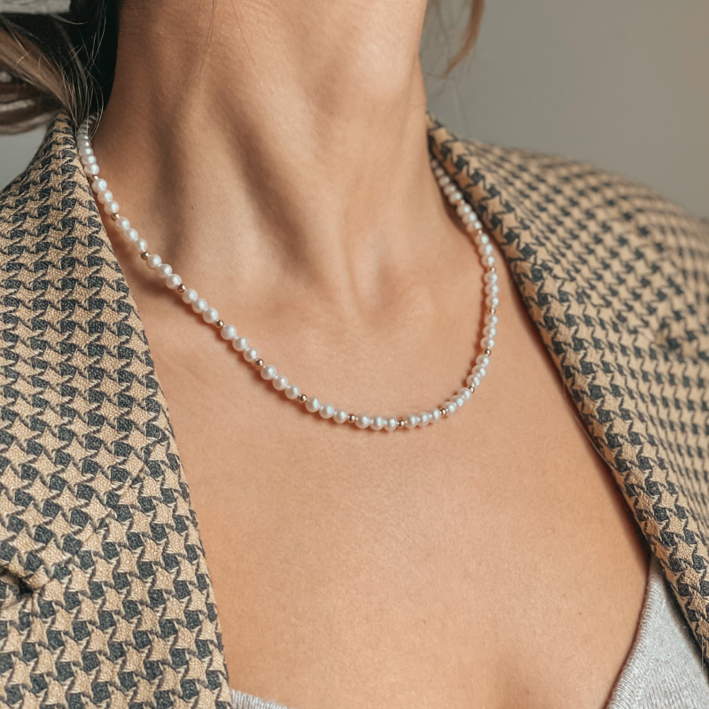 Collana in oro Golden Sonet - Perle Naturali - Indira