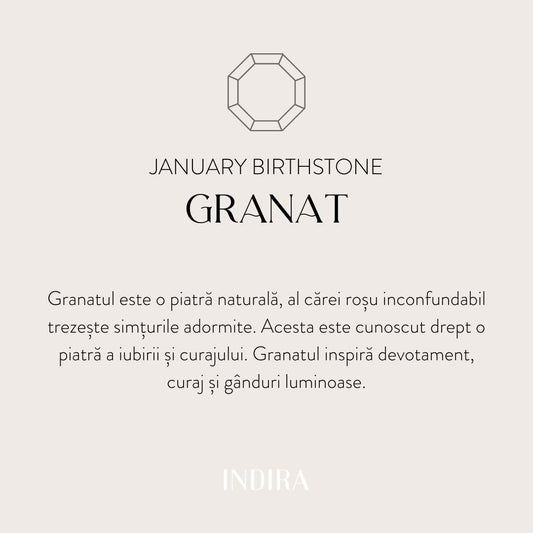Bracciale in argento Birthstone January - Granato - Indira