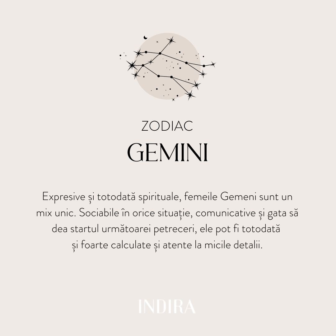 Collana in argento Golden Zodiac - Gemelli - Indira