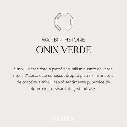 Collana in argento Birthstone May - Onice Verde - Indira