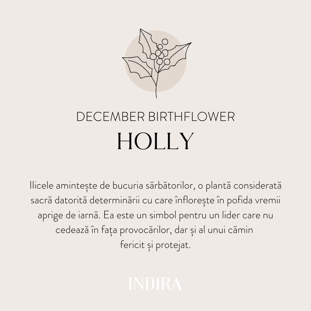 Bracciale in filo d'argento Golden BirthFlower - December Holly - Indira