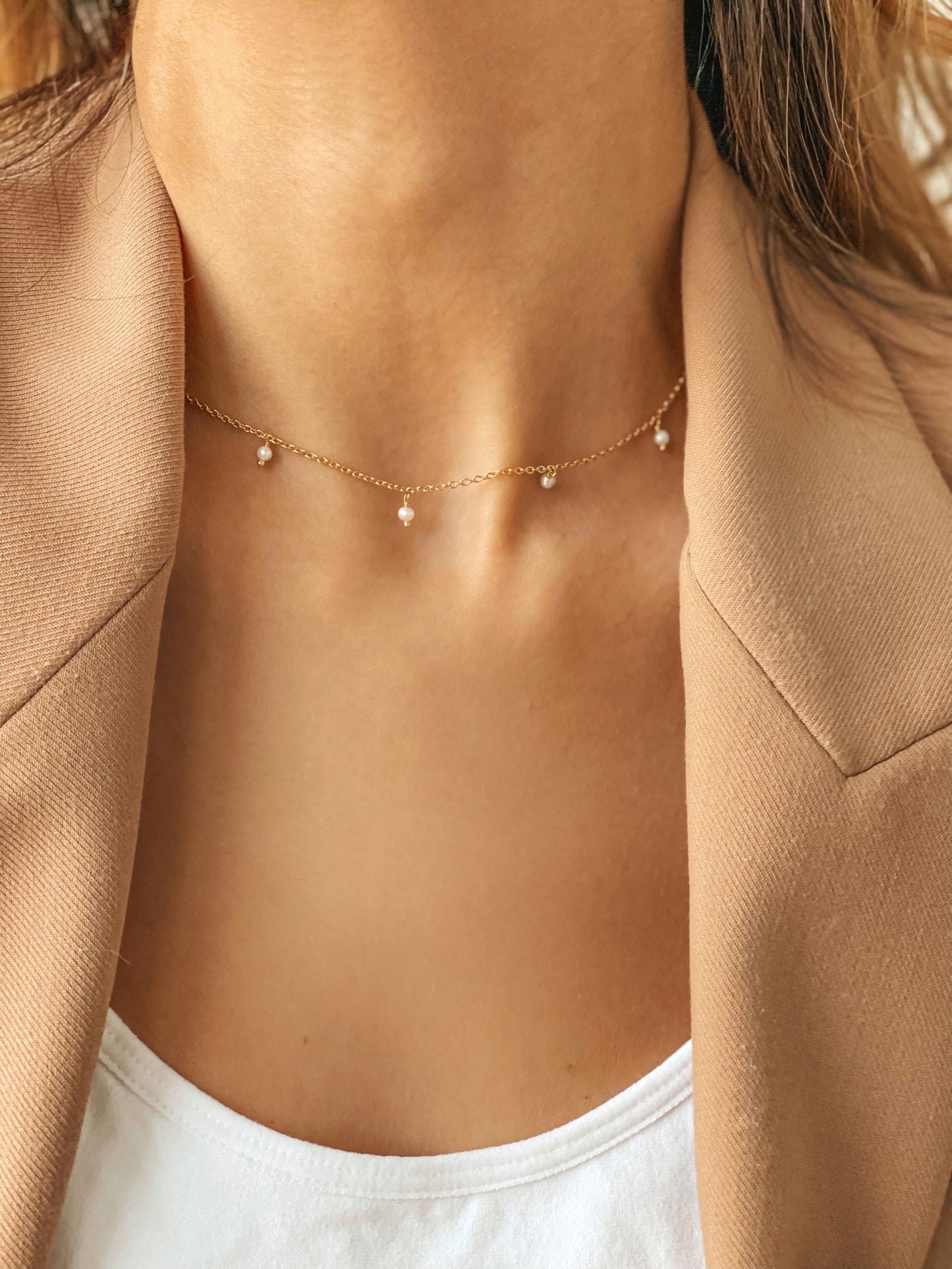 Collana in argento Golden Margot - Perle Naturali - Indira