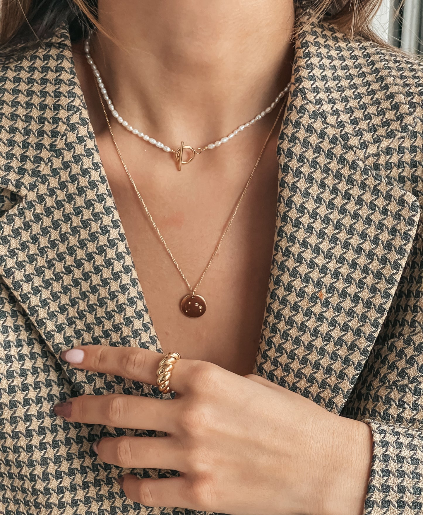 Collana in oro Locked - Perle Naturali - Indira
