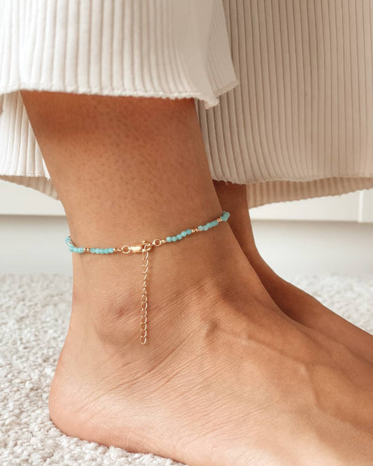 Cavigliera in argento Golden SummerScape - Amazzonite - Indira