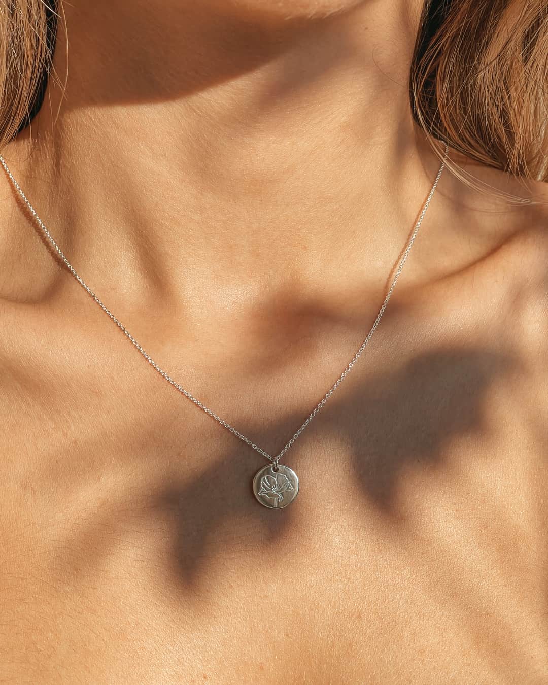 Collana in argento Birth Flower Silver - Agosto Papavero - Indira
