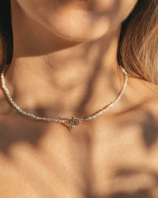 Collana in argento Locked - Perle Naturali - Indira