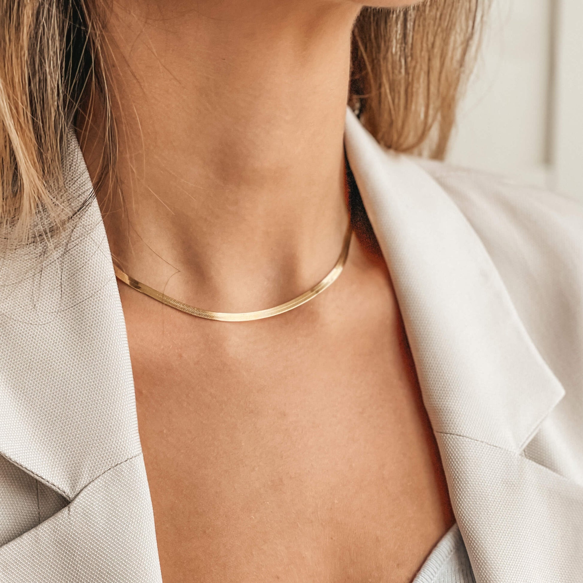 Collana in argento Golden Herringbone - Indira