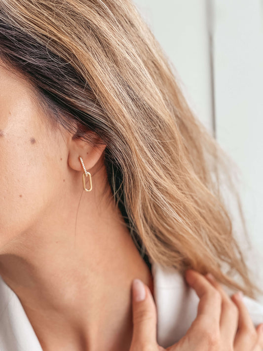 Orecchini in argento Golden Jessica - Zirconio - Indira