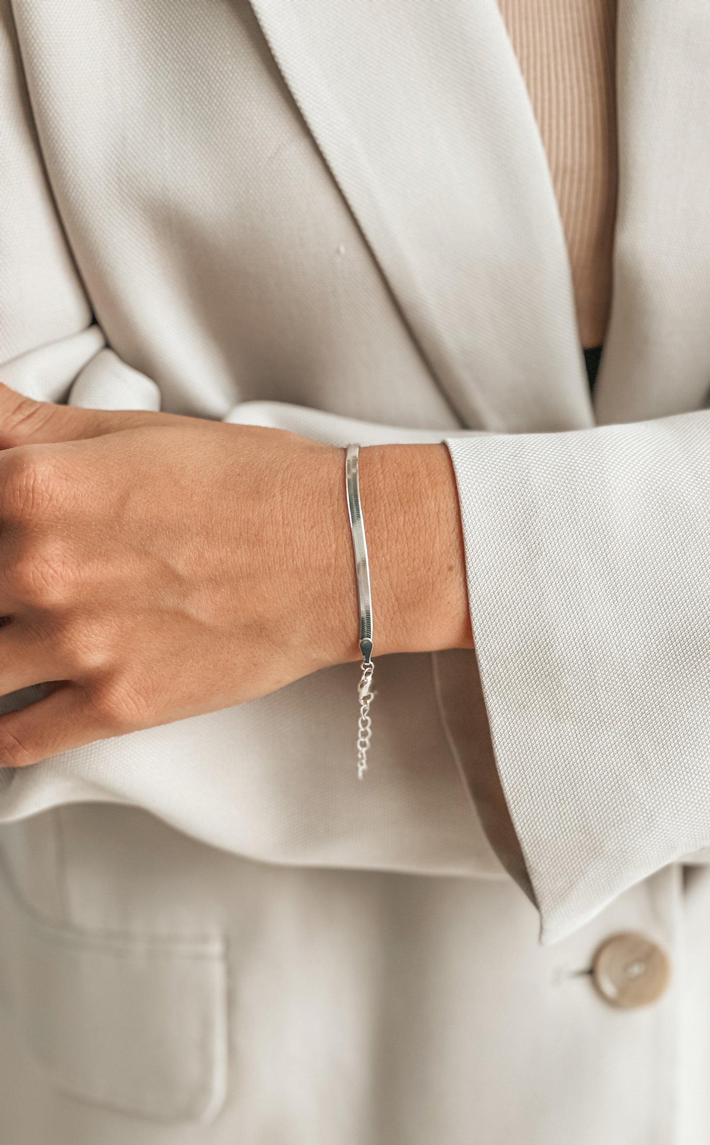 Bracciale in argento a spina di pesce - Indira