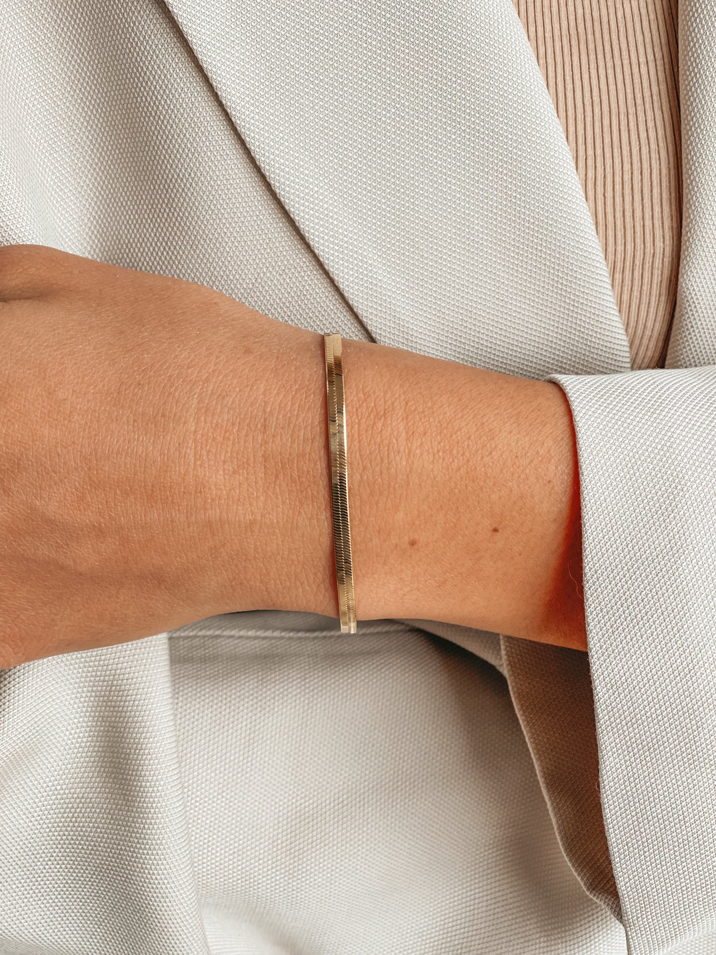 Bracciale in argento Golden Herringbone - Indira