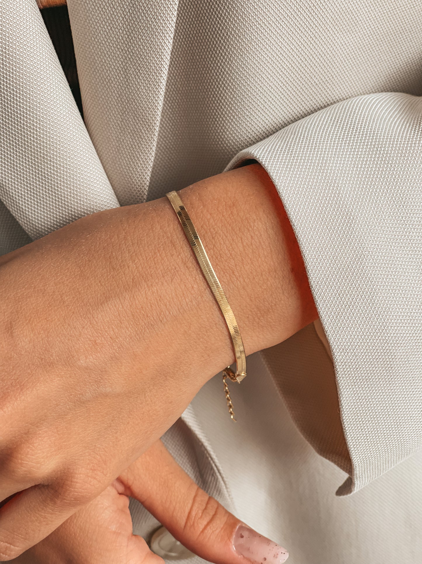 Bracciale in argento Golden Herringbone - Indira