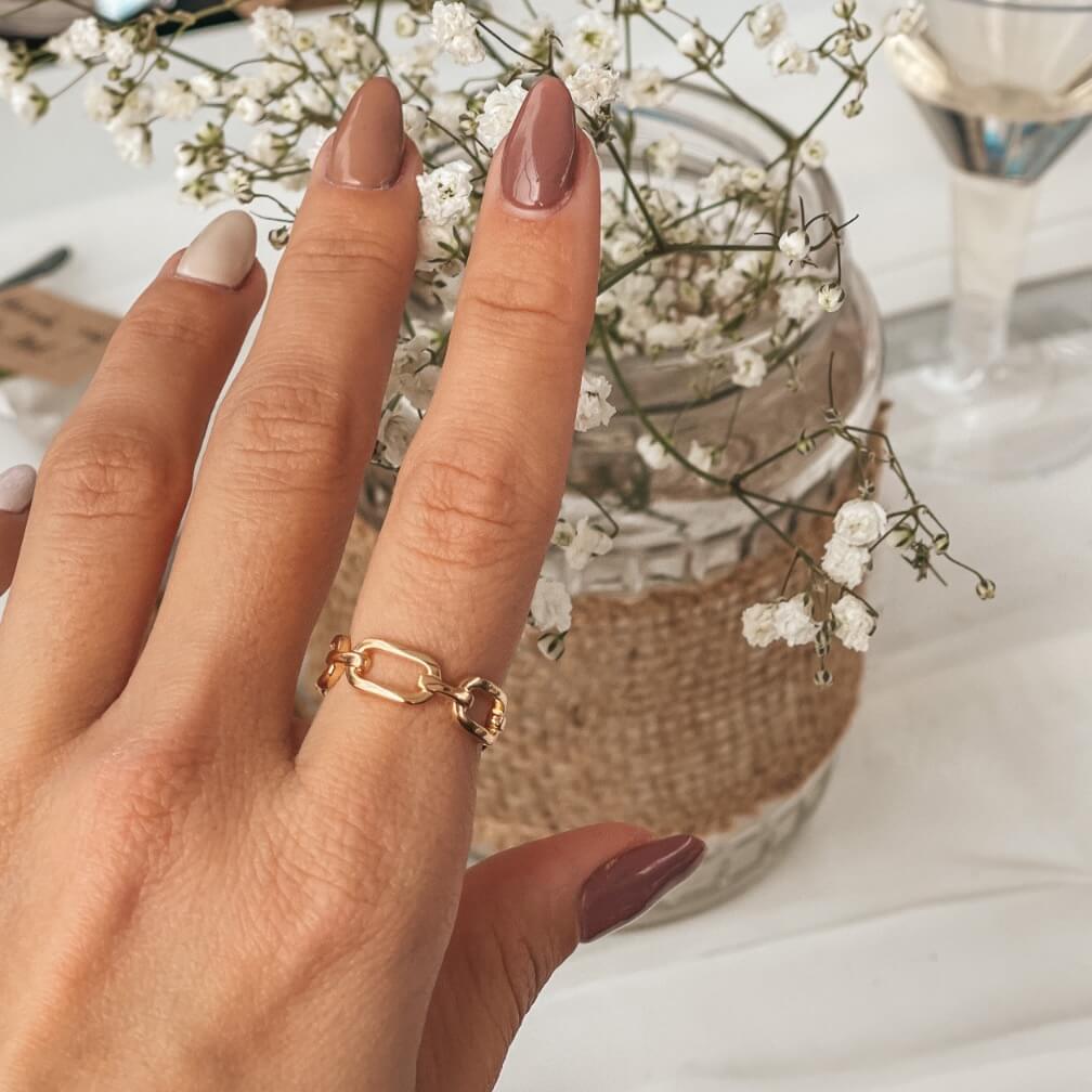 Anello in argento Golden Chain