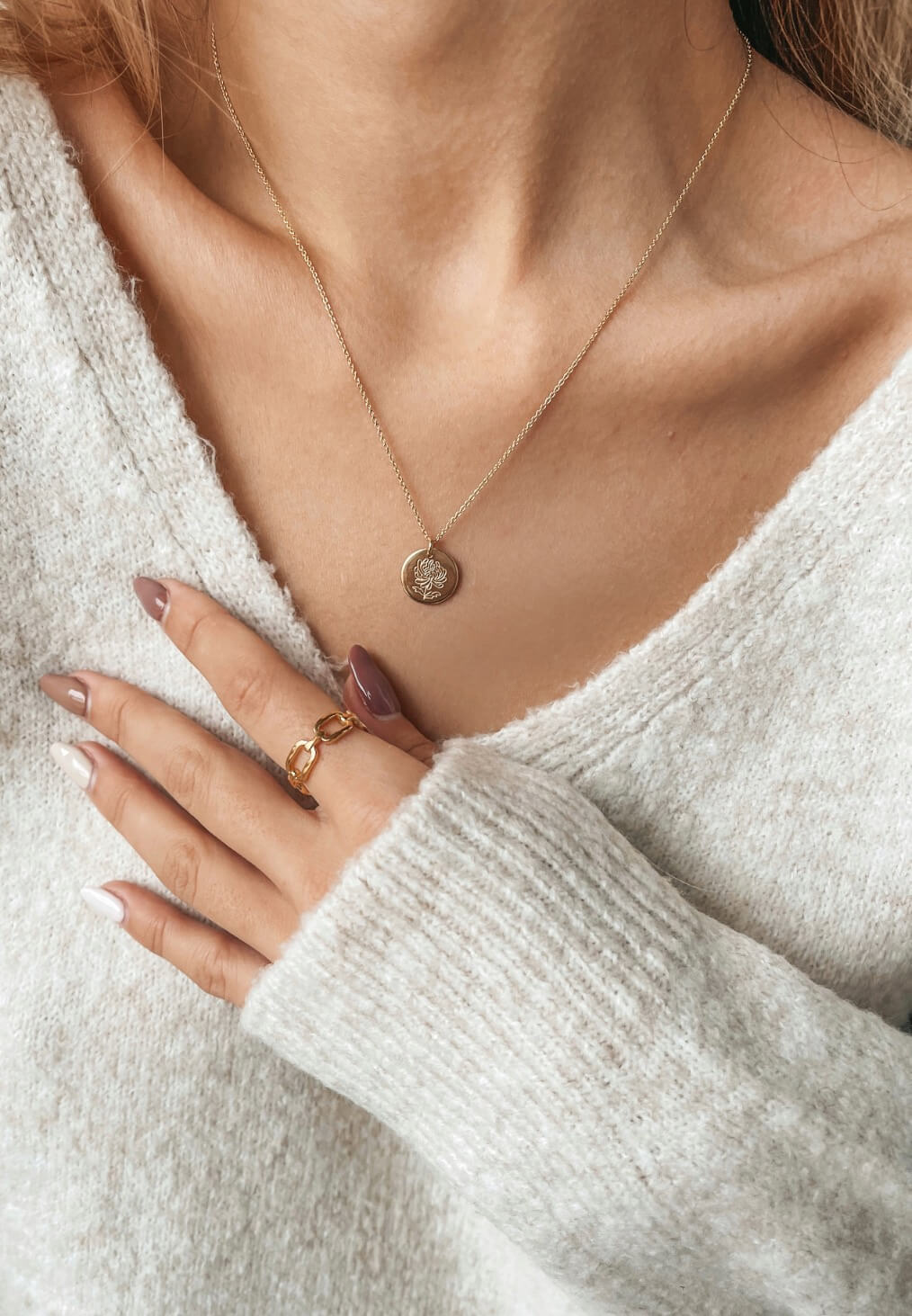 Collana in argento Birth Flower Golden - November Chrysanthemum - Indira
