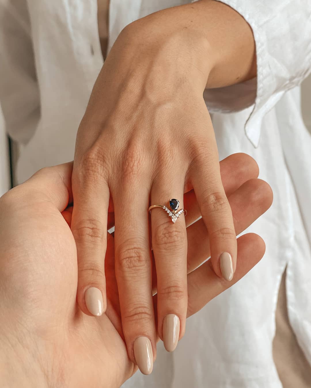 Anello in Oro Love Story - Zaffiro & Diamanti - Indira