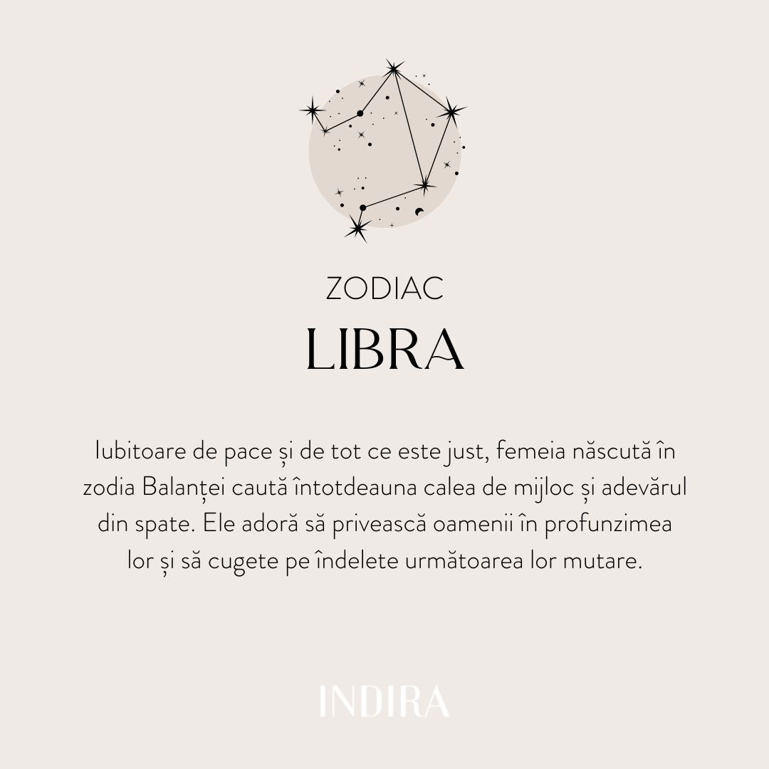 Collana in argento Golden Zodiac - Bilancia - Indira