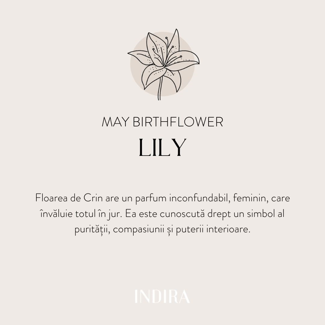 Ciondolo in oro bianco Birth Flower - May Lily - Indira