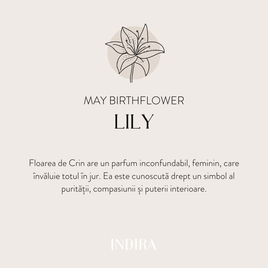 Ciondolo in oro bianco Birth Flower - May Lily - Indira