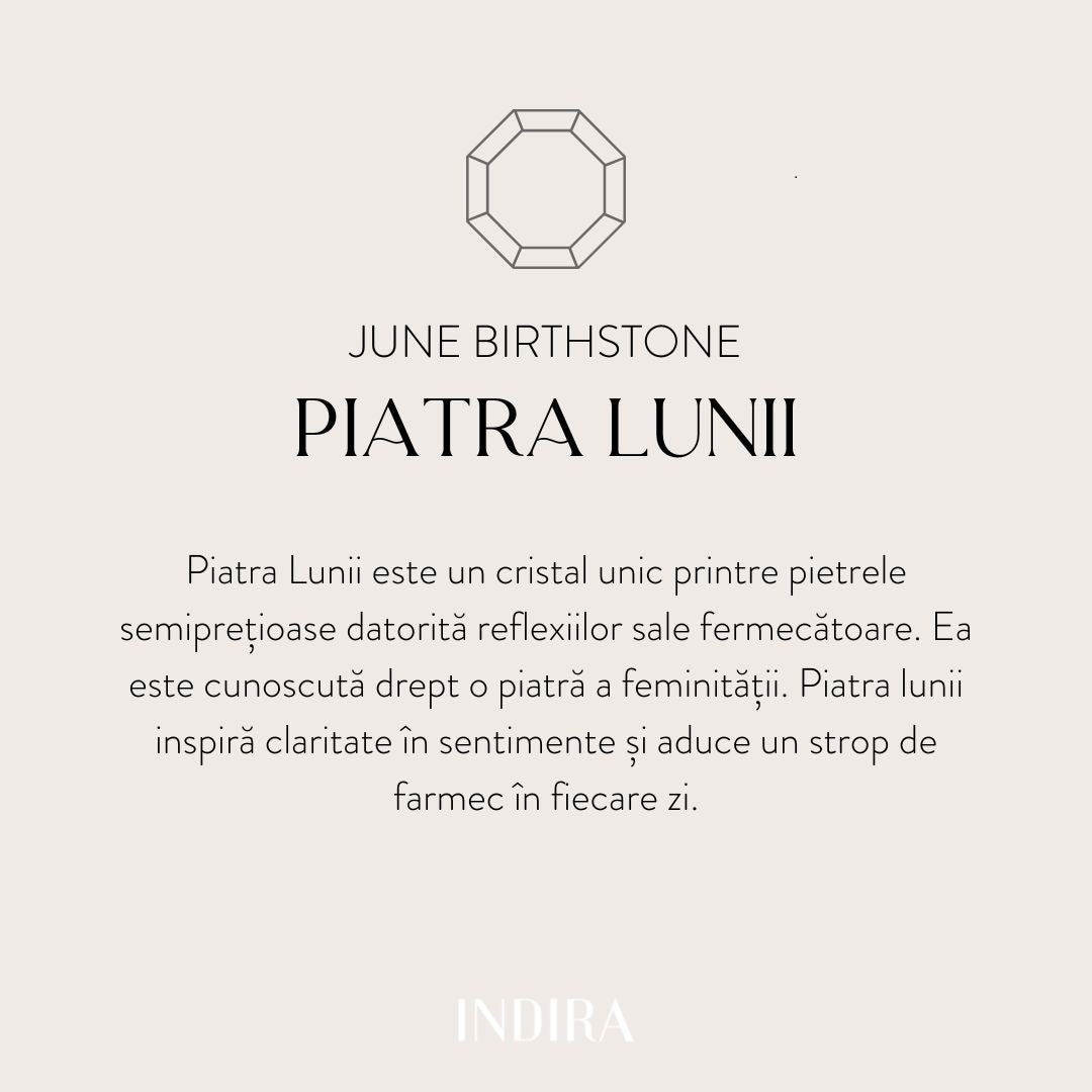 Collana in argento Birthstone June - Pietra di Luna - Indira